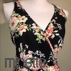 Long Sleeveless Floral Dress Women's Small